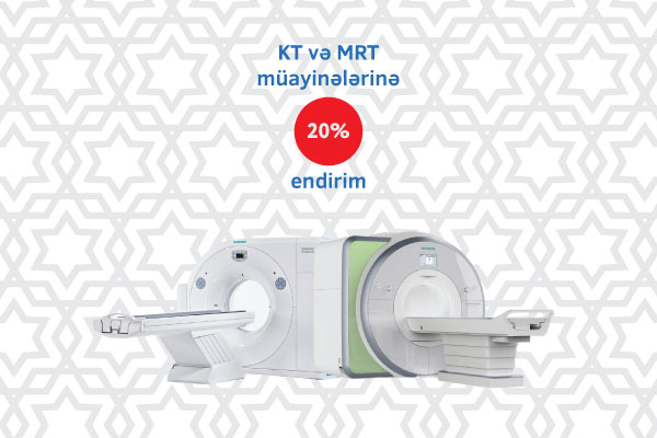 KT və MRT müayinələrinə 20% endirim